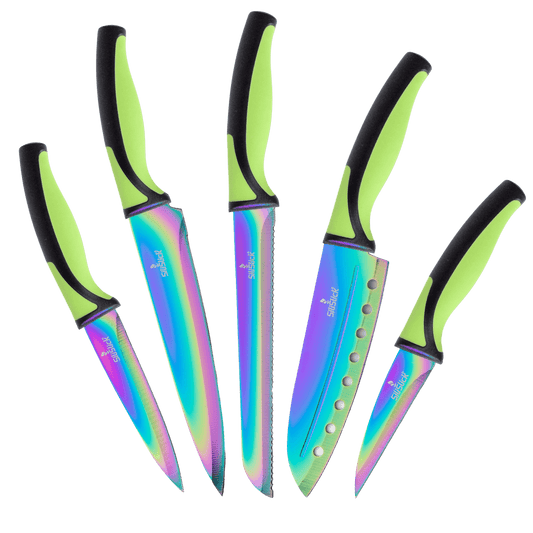 Kitchen Knife Set - Green Handle